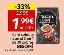 Maskom Supermercados Nescafé - cafe soluble natural 3 en 1 de 10 sobres oferta