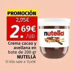 Maskom Supermercados Nutella - crema cacao y avellana en bote oferta