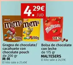 Maskom Supermercados M&m's - gragea de chocolate/ cacahuete con chocolate pouch oferta