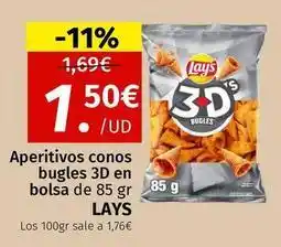Maskom Supermercados Lay's - aperitivos conos bugles 3d en bolsa oferta