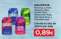 Maskom Supermercados Aquarius - naranja, limón, naranja zero, limón zero melocotón rojo, manzana kiwi y granada açai oferta