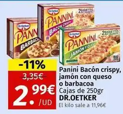 Maskom Supermercados Dr oetker - panini bacon crispy, jamon con queso o barbacoa oferta