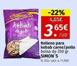 Maskom Supermercados Simon - relleno para kebab carne/ pollo oferta