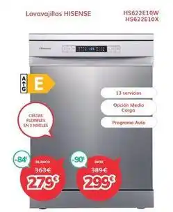 Mi electro Hisense - lavavajillas hs622e10x oferta