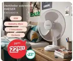 Mi electro Haeger - ventilador sobremesa oferta