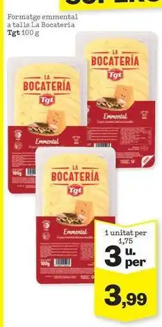 Sorli Emmental - formatge a talla la bocateria oferta
