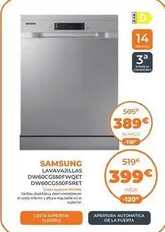 Pascual Martí Samsung - lavavajillas dw60cg550fwqet dw60cgssosfsret oferta