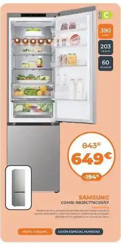 Pascual Martí Samsung - combi rb38c67cgn3ef oferta