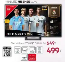 Tien 21 Hisense - miniled 55u7q oferta