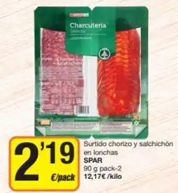 Supermercados Lupa SPAR Surtido chorizo y salchichón en lonchas oferta