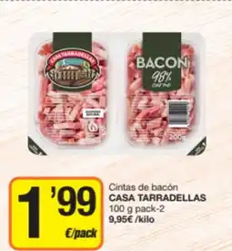 Supermercados Lupa CASA TARRADELLAS Cintas de bacón oferta