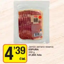 Supermercados Lupa ESPUÑA Jamón serrano reserva oferta