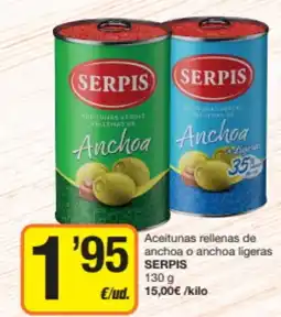 Supermercados Lupa SERPIS Aceitunas rellenas de anchoa o anchoa ligeras oferta