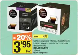 Supermercados Lupa DOLCE GUSTO Café en cápsulas intenso, descafeinado intenso, cortado, con leche o cortado descafeinado 16 cáp oferta