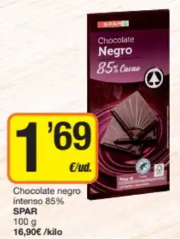 Supermercados Lupa SPAR Chocolate negro intenso 85% oferta