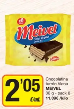 Supermercados Lupa MEIVEL Chocolatina turrón Viena oferta