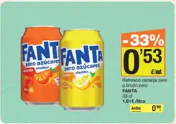 Supermercados Lupa FANT Refresco naranja zero o limón zero oferta