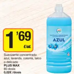 Supermercados Lupa PLUS MAX Suavizante concentrado azul, lavanda, colonia, talco o delicado oferta