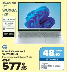 Carrefour HP Portátil Omnibook 3 16-BY0014NS oferta