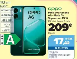 Carrefour OPPO Pack smartphone A6+ Buds 3+ Supervooc 45 W oferta