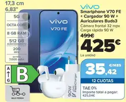 Carrefour VIVO Smartphone V70 FE + Cargador 90 W + Auriculares Buds3 oferta