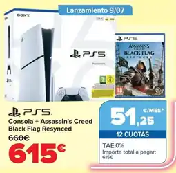 Carrefour PS5 Consola + Assassin's Creed Black Flag Resynced oferta