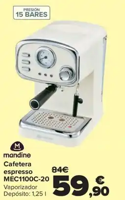 Carrefour MANDINE Cafetera espresso MEC1100C-20 oferta