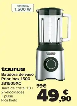 Carrefour TAURUS Batidora de vaso Prior inox 1500 JB1505XC oferta