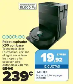 Carrefour CECOTEC Robot aspirador X50 con base oferta