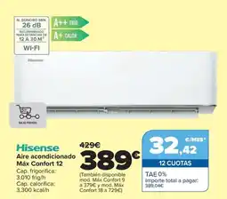 Carrefour HISENSE Aire acondicionado Máx Confort 12 oferta
