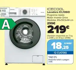 Carrefour ICECOOL Lavadora ICL106ID oferta