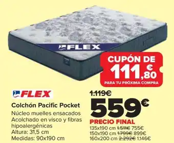 Carrefour FLEX Colchón Pacific Pocket oferta