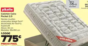 Carrefour PIKOLIN Colchón Cairo Pocket 2.0 oferta