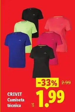 Ocine Crivit - camiseta tecnica oferta