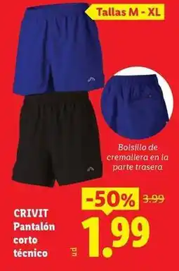 Ocine Crivit - pantalon corto técnico oferta