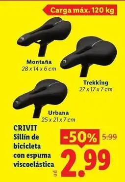 Ocine Crivit - sillín de bicicleta con espuma viscoelastica oferta