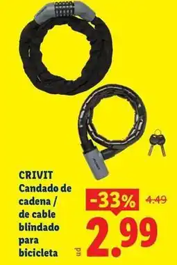 Ocine Crivit - candado de cadena/de cable blindado para bicicleta oferta