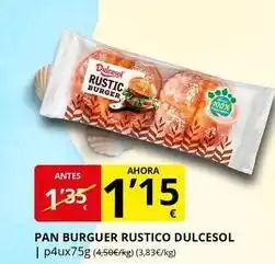 Supermercados MAS Dulcesol - pan burguer rustico oferta