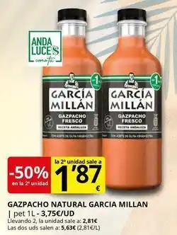 Supermercados MAS Garcia millan - gazpacho natural oferta