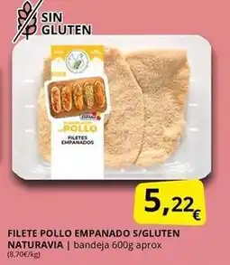 Supermercados MAS Natura - filete pollo empanado s/gluten oferta