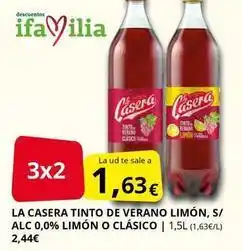 Supermercados MAS La casera - tinto de verano limon oferta