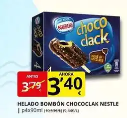 Supermercados MAS Nestlé - helado bombon chococlak oferta