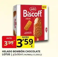 Supermercados MAS Lotus - helado bombon chocolate oferta