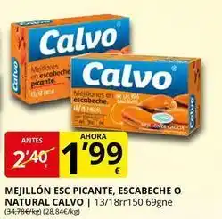 Supermercados MAS Calvo - mejillón esc picante, escabeche o natural oferta