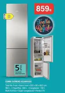 Milar Siemens - combi kg39v10g oferta