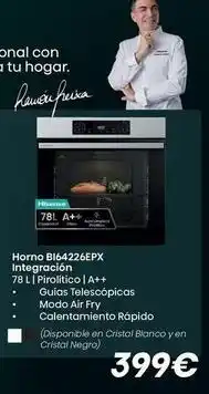 Milar Hisense - horno bl642226fpx integración 78 l i pirolítico | a++ gulas telescopicas modo air fry oferta