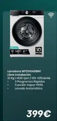 Milar Hisense - lavadora wfss10435bwi oferta