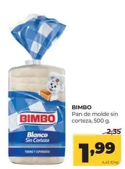 Alimerka Bimbo - pan de molde sin corteza oferta