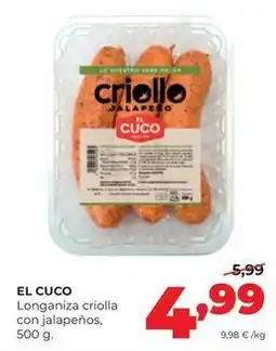 Alimerka El cuco - longaniza criolla con jalapeños oferta