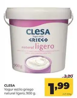 Alimerka Clesa - yogur estilo griego natural ligero oferta